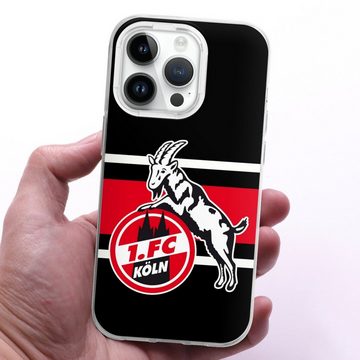 DeinDesign Handyhülle 1. FC Köln Offizielles Lizenzprodukt Colour Stripes 1.FC, Apple iPhone 14 Pro Silikon Hülle Bumper Case Handy Schutzhülle
