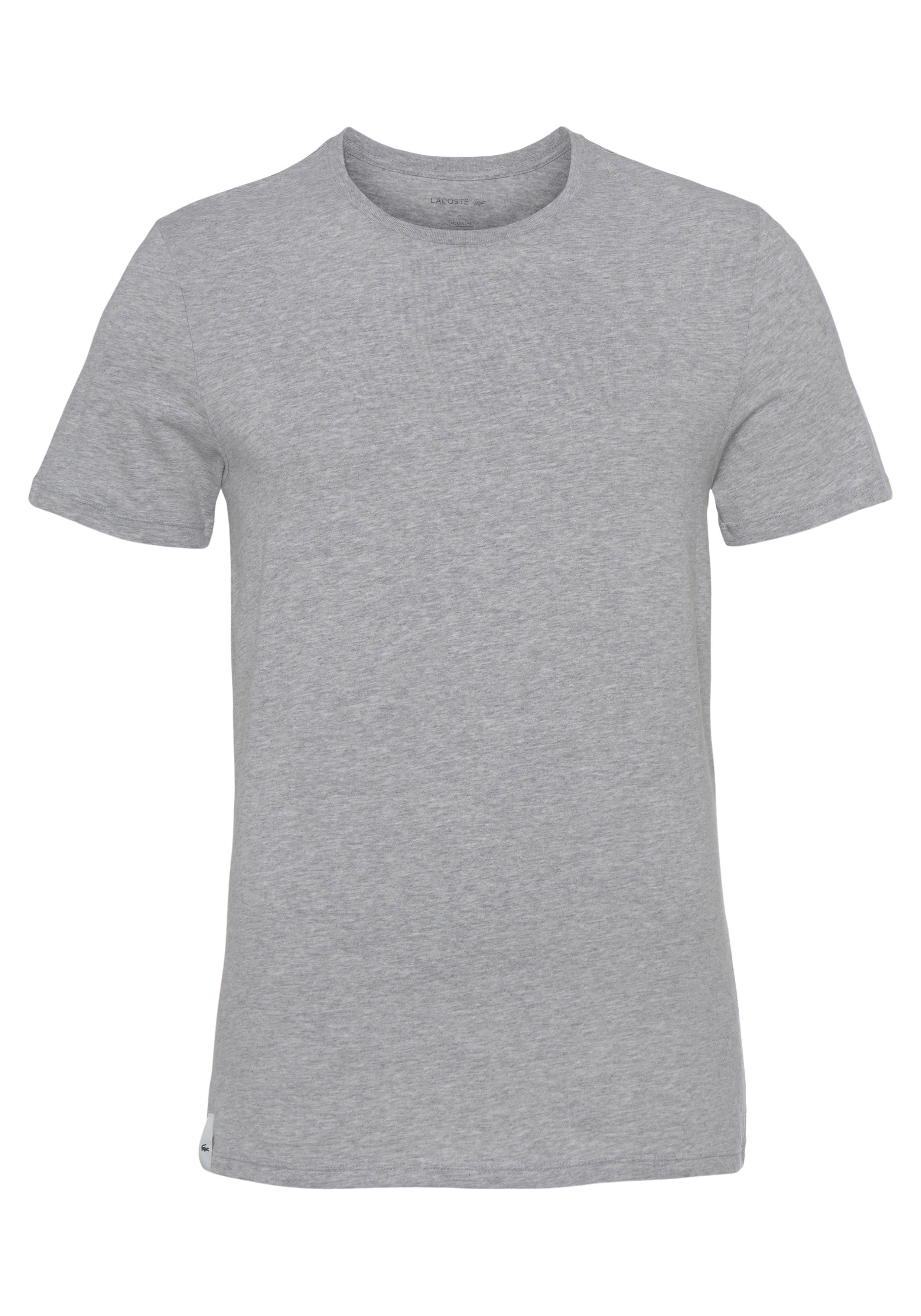 angenehmes (3er-Pack) weiß Atmungsaktives grau für schwarz T-Shirt Hautgefühl Baumwollmaterial Lacoste