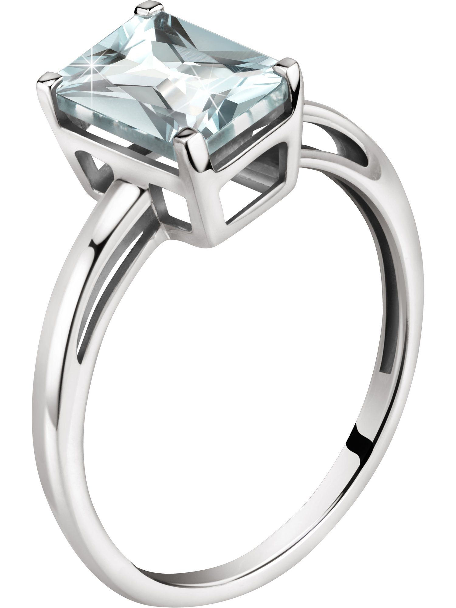 CHRIST Goldring CHRIST Damen-Damenring 750er Weißgold 1 Aquamarin