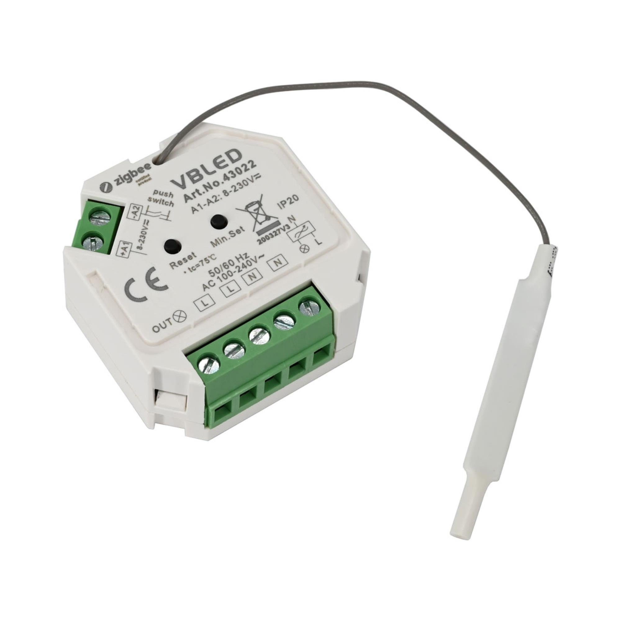 VBLED »ZigBee 3.0 Unterputz Dimm-Aktor Dimm-Schalter Ohne Neutral Kabel  230V (ohne Neutralleiter)« Fernbedienung