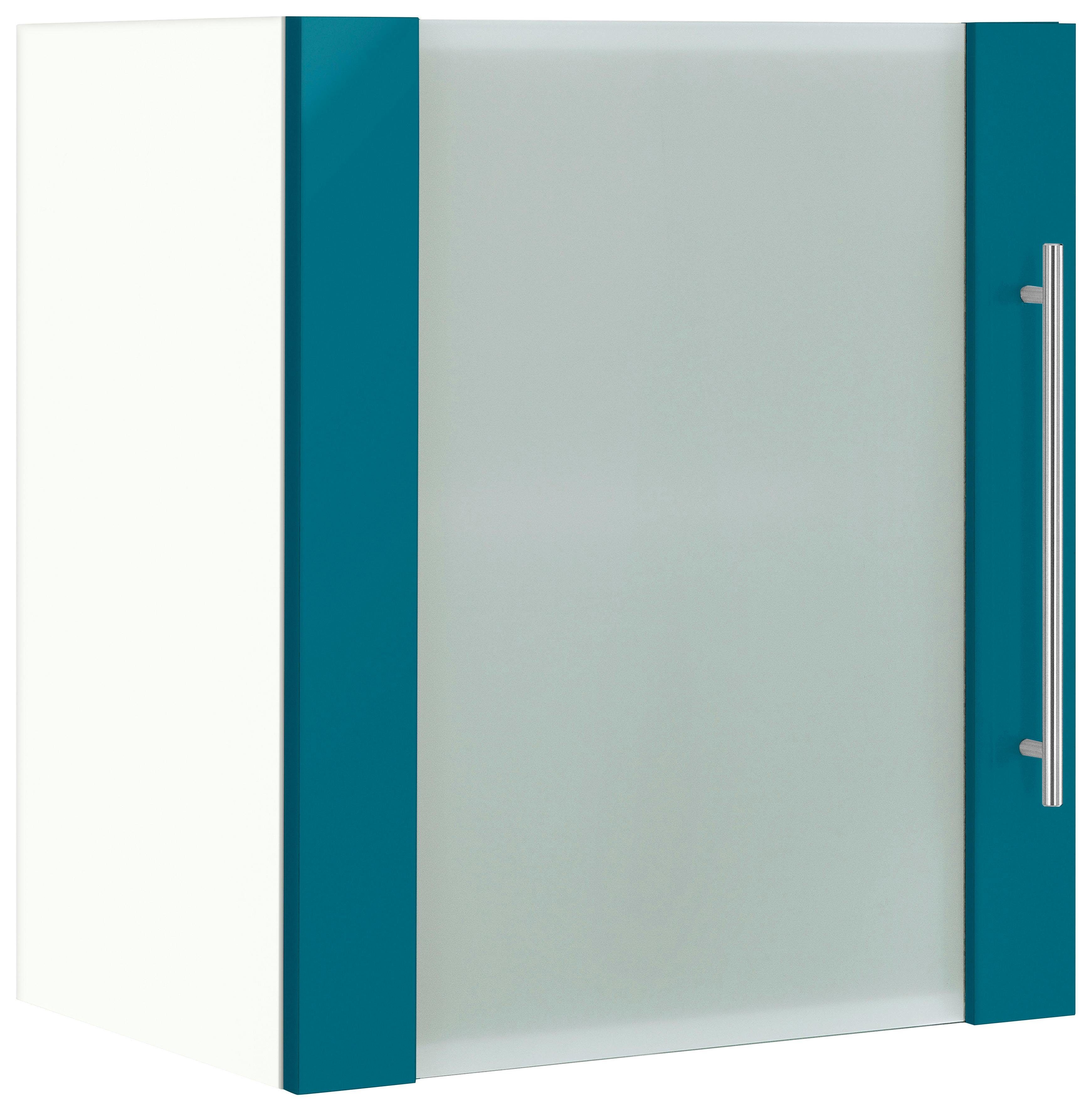 Flexi2 ozeanblau/weiß Küchen Breite wiho Glashängeschrank 50 cm