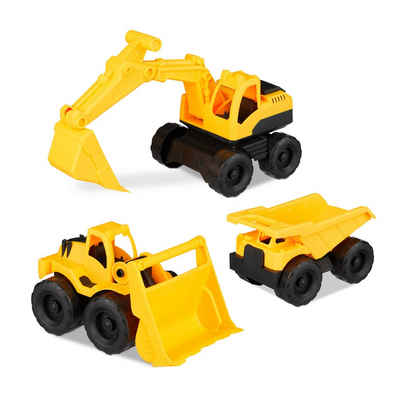 relaxdays Spielzeug-Bagger »Spielzeug Baustellenfahrzeuge 3er Set«
