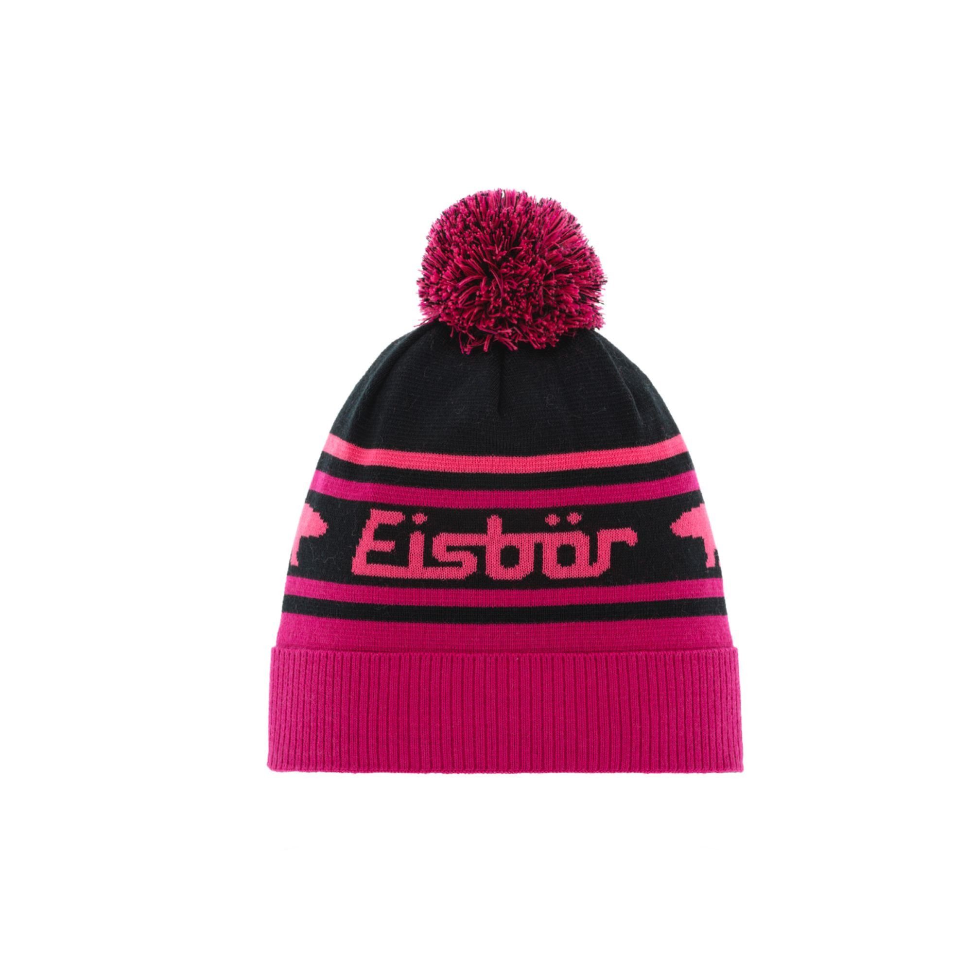 Eisbär Bommelmütze Mütze (Pompon) Chani - Merinomix - rosa/grau/hellrosa - 1 Stück