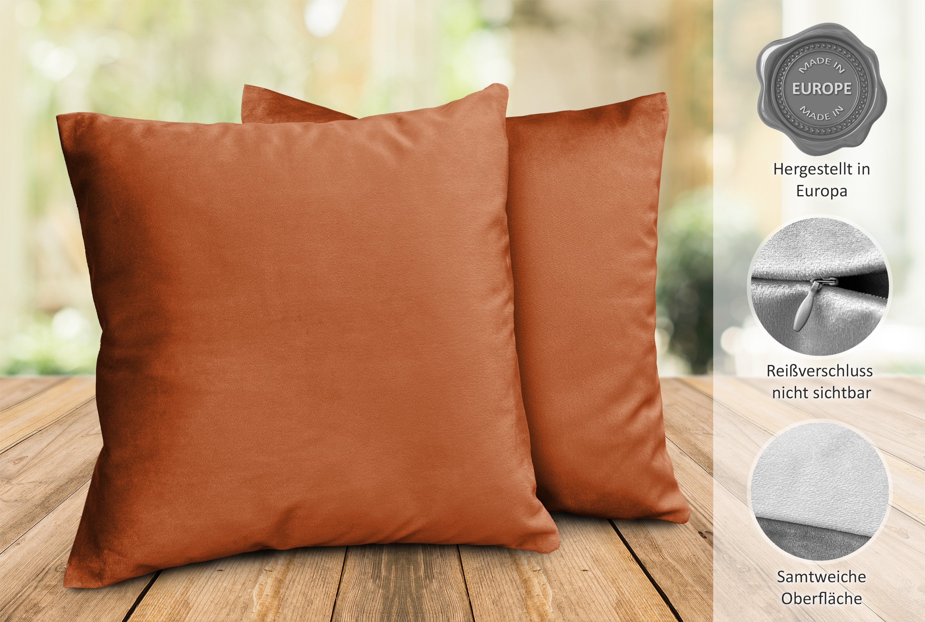 Beautex Kissenhüllen Samt Kissenhüllen 2er Set, Premium Kissenbezug, Sofa- günstig online kaufen