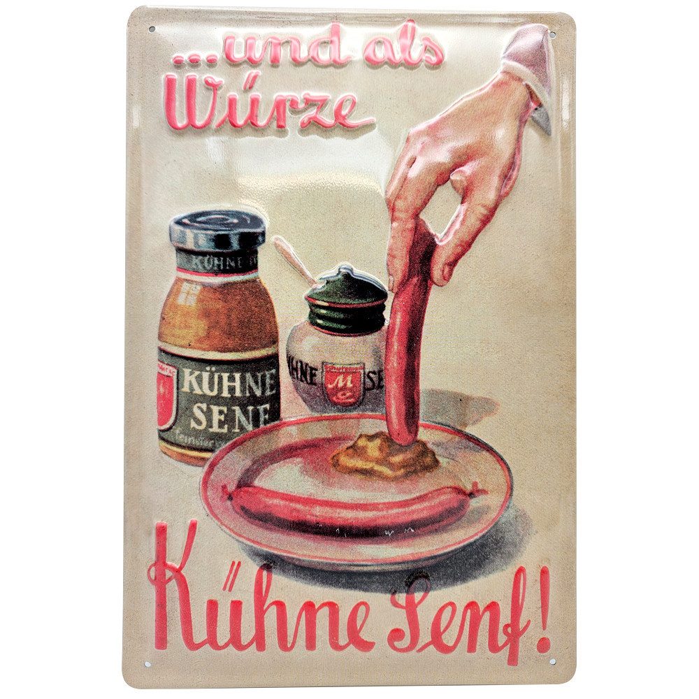 what the shop Metallbild Blechschild Kühne Senf, Lebensmittel, Retro Vintage Blechschild 20x30 cm