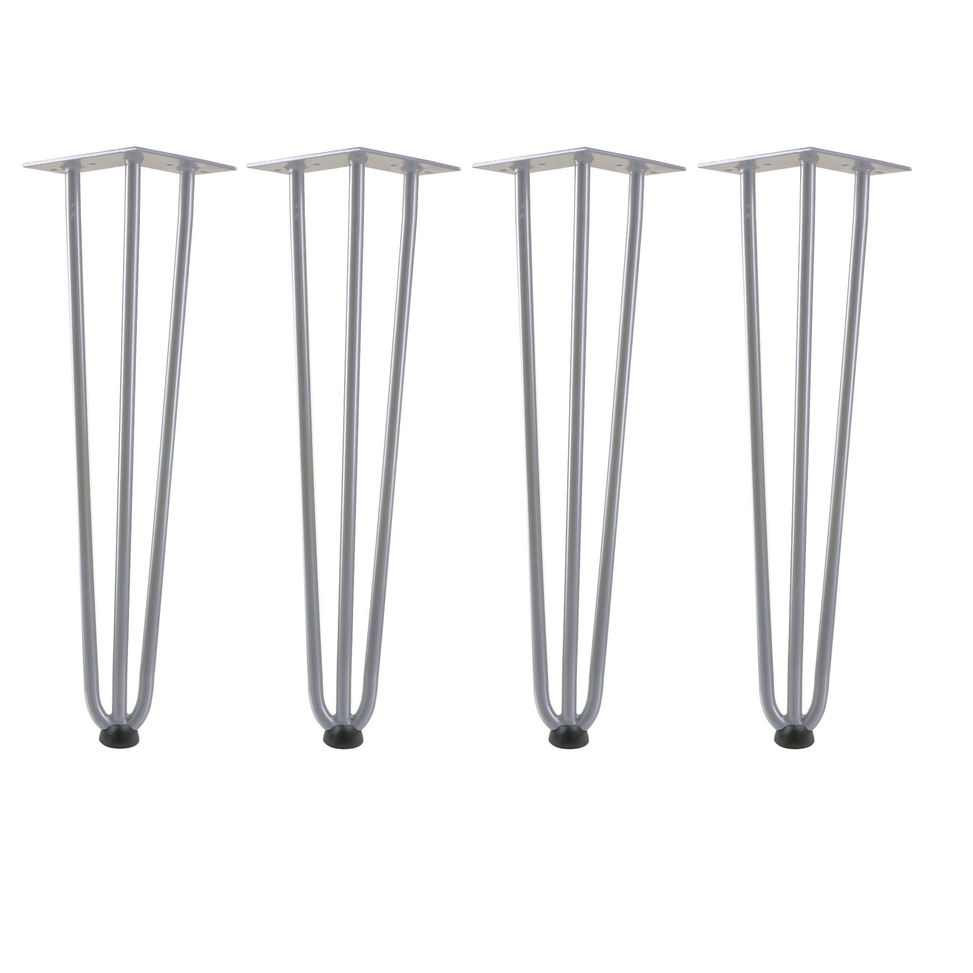 Zelsius Tischbein Hairpin Legs, 4er Set, 45 cm, grau, Tischbeine aus Stahl, 3 Streben