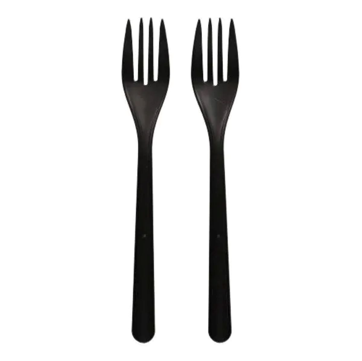 PAPSTAR GmbH Geschirr-Set Mehrweg Gabeln 18,5cm, 50 Stk. - Schwarz, Polypropylen