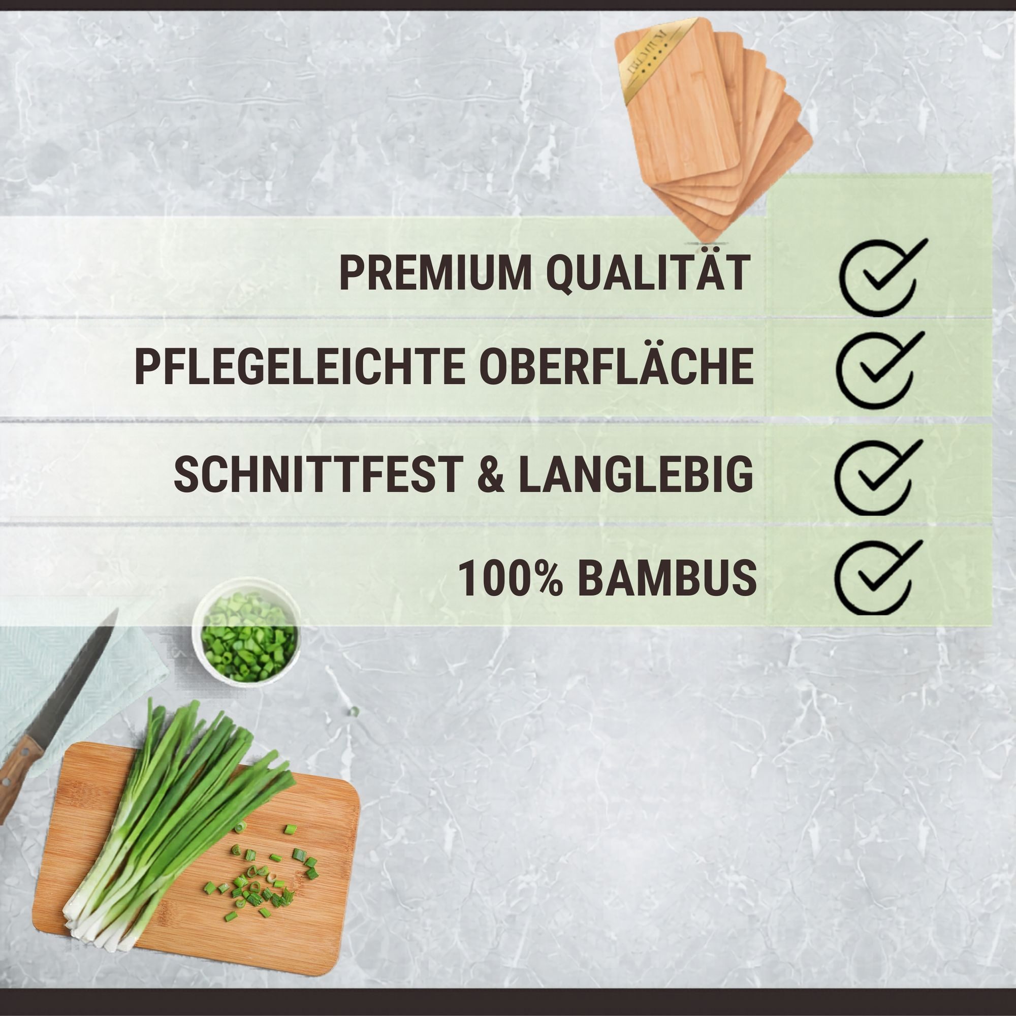 bonsport Frühstücksbrett 6er Set Brettchen, Bambus – Bild 4 von 5