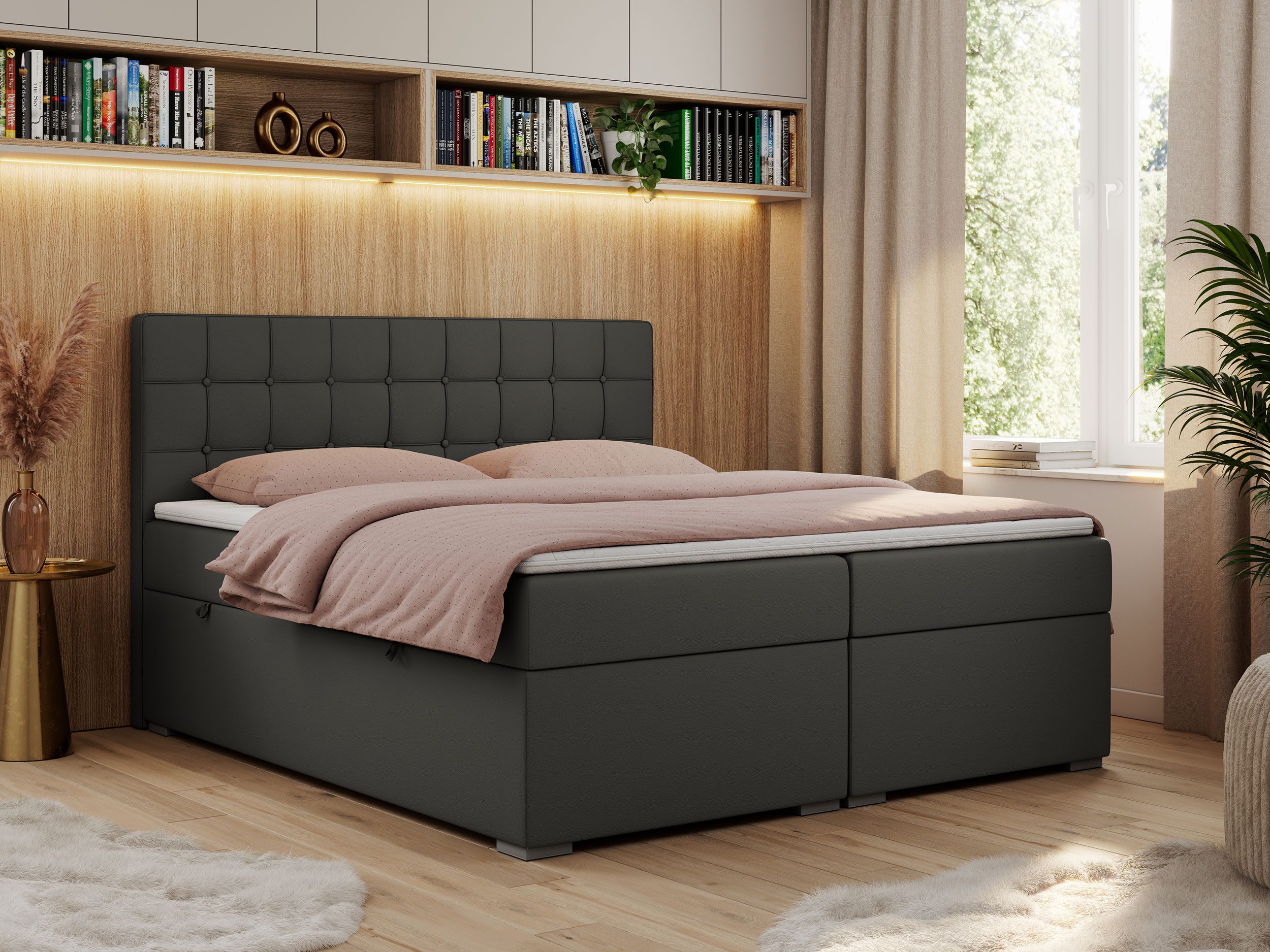 MKS MÖBEL Boxspringbett CARMEN (Set, Packung, T30-Schaum, Topper T25, Kopfs günstig online kaufen