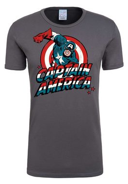 LOGOSHIRT T-Shirt Captain America mit Retro-Frontprint