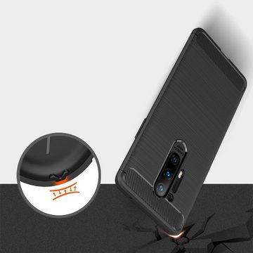 CoverKingz Handyhülle OnePlus 8 Pro Handy Hülle Silikon Case Cover Etui Tasche Carbonfarben 17,22 cm (6,78 Zoll), Handyhülle Bumper Silikoncover Softcase Carbonfarben