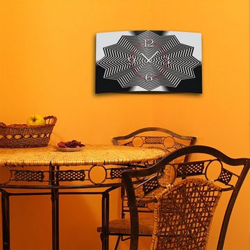 dixtime Wanduhr Abstrakt digital star grau Designer Wanduhr modernes Wanduhren Design (Einzigartige 3D-Optik aus 4mm Alu-Dibond)