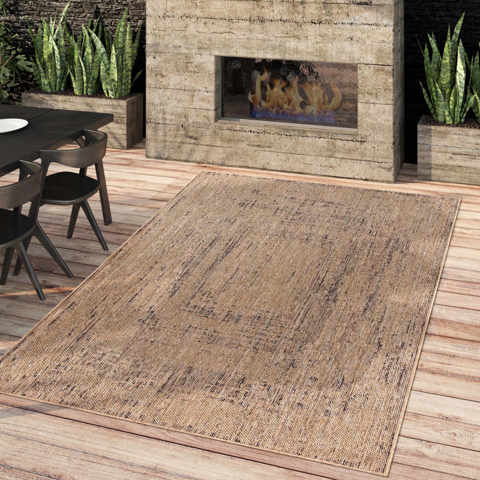 TaraCarpet Teppich Outdoor & Indoor Teppich wetterfest Borneo Sisal-Jute-Op günstig online kaufen