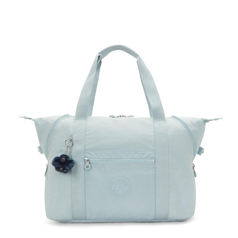 KIPLING Tragetasche ART M, Reisetasche mit Trolleyhalterung, Breezy Blue (blau)
