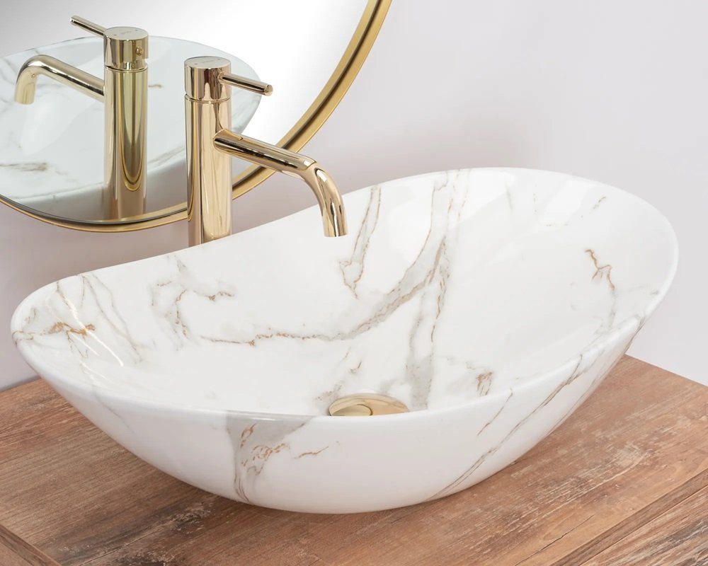 wohnwerk.idee Aufsatzwaschbecken Waschbecken Royal Lava Marmoroptik günstig online kaufen