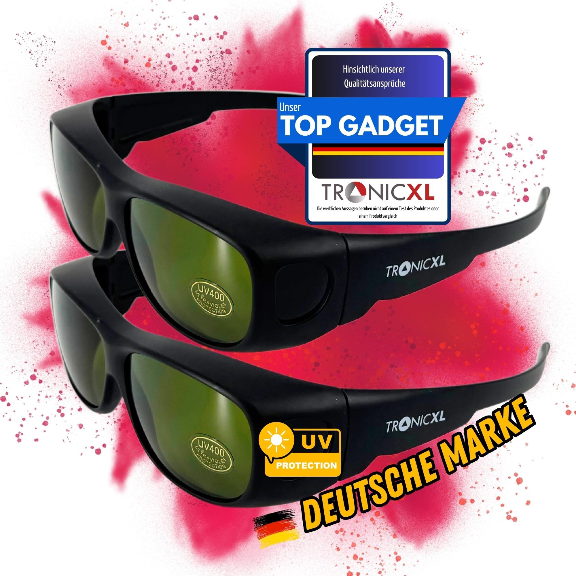 TronicXL Arbeitsschutzbrille 2 Grow UV Schutzbrille LED Vollspektrum für Growbox Growroom Pflanze, (2St), Planzen lampe Schutz Brille UVA UVB