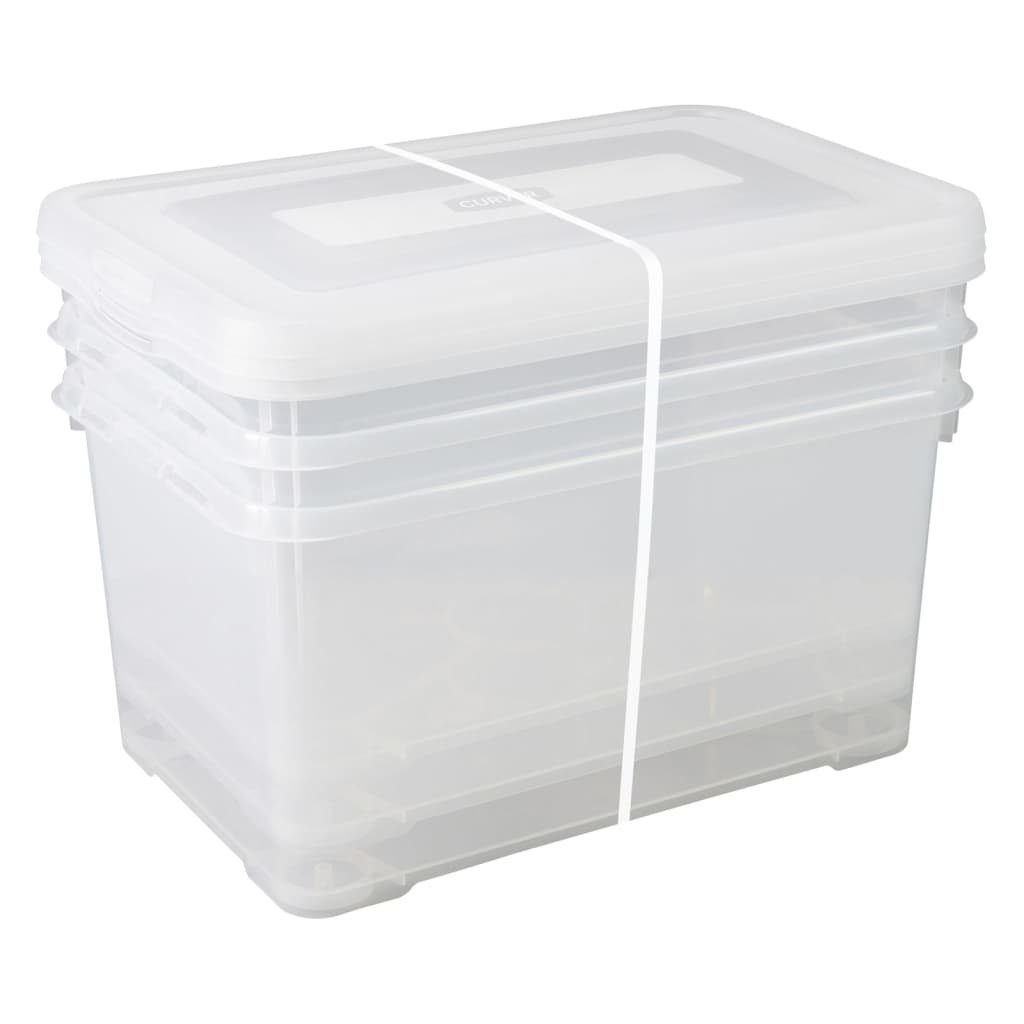 Curver Aufbewahrungsbox Aufbewahrungsboxen-Set Handy 3x50L Transparent (3 St)