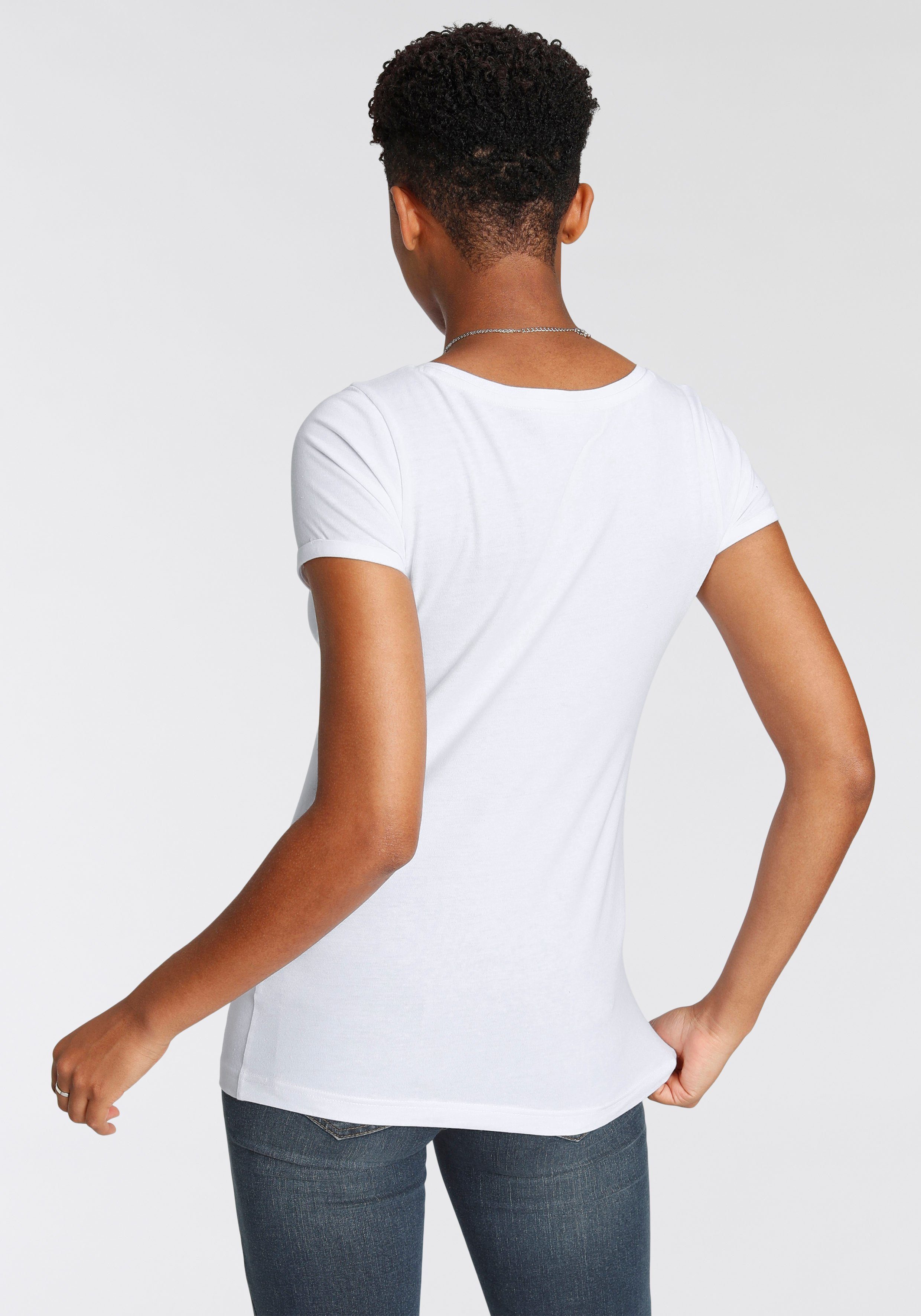 Arizona T-Shirt Kurzarm, figurbetont, Basic-Stil, aus Baumwollmischung