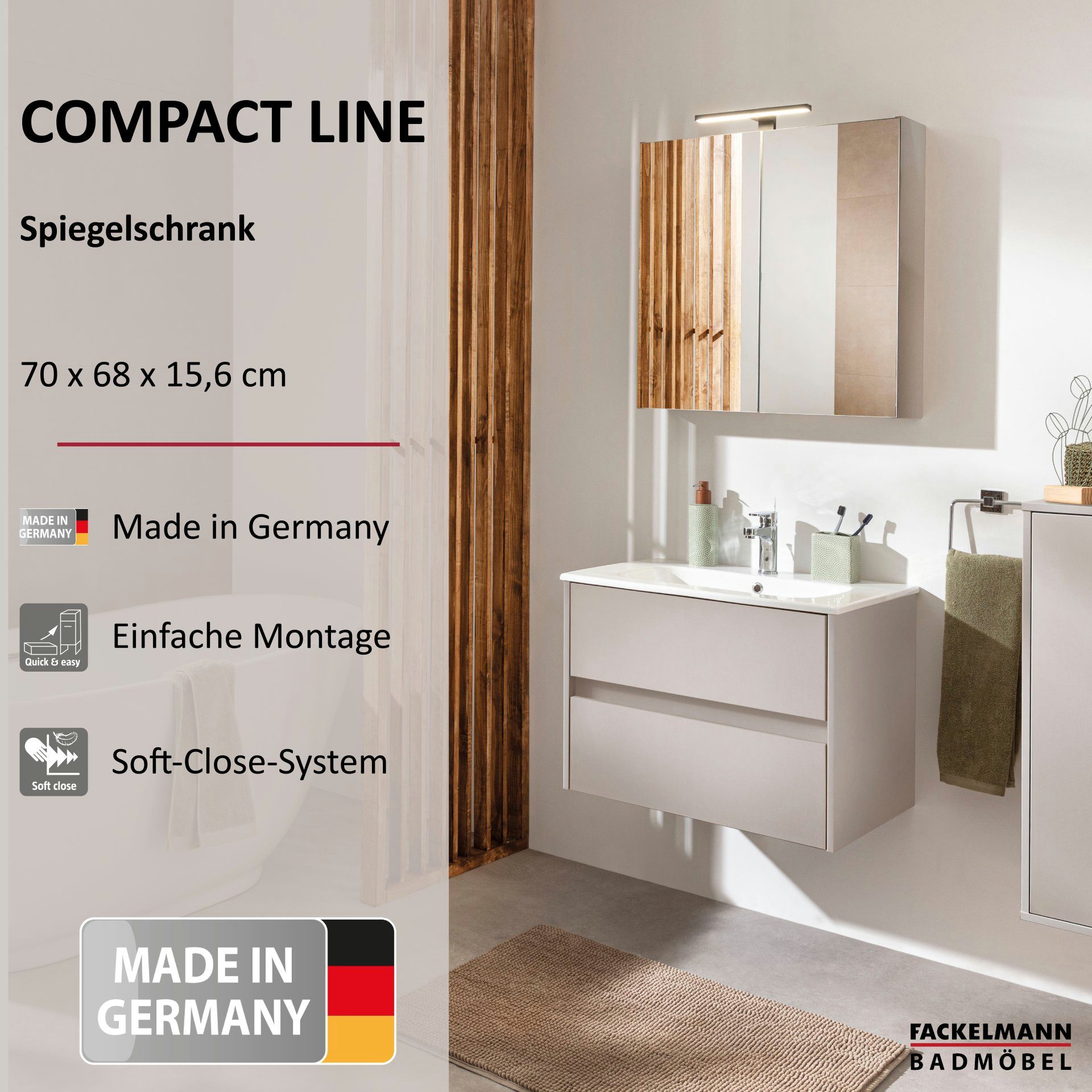 FACKELMANN Spiegelschrank Badezimmerschrank, Badspiegel, Wandspiegel günstig online kaufen