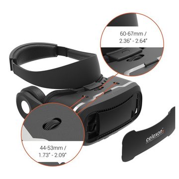 Celexon Expert - 3D Virtual Reality Brille VRG Plus Virtual-Reality-Headset (Passiv, Pupillen- / Sehstärkeneinstellung, für Smartphones von 3,5” bis 5,7)