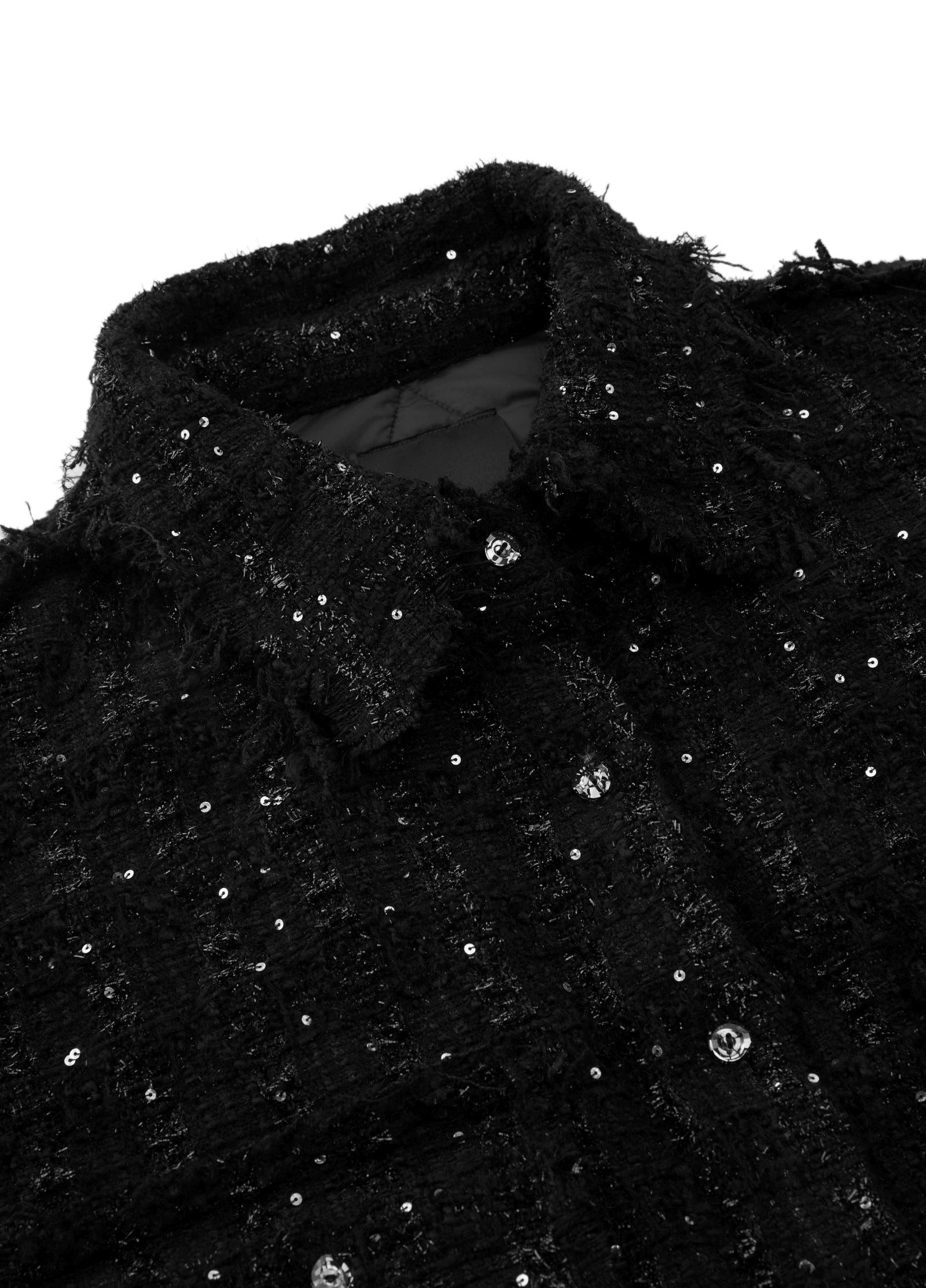 JNBY Daunenjacke JNBY Schwarze Tweed-Jacke – Strukturierte Overshirt-Silhouette