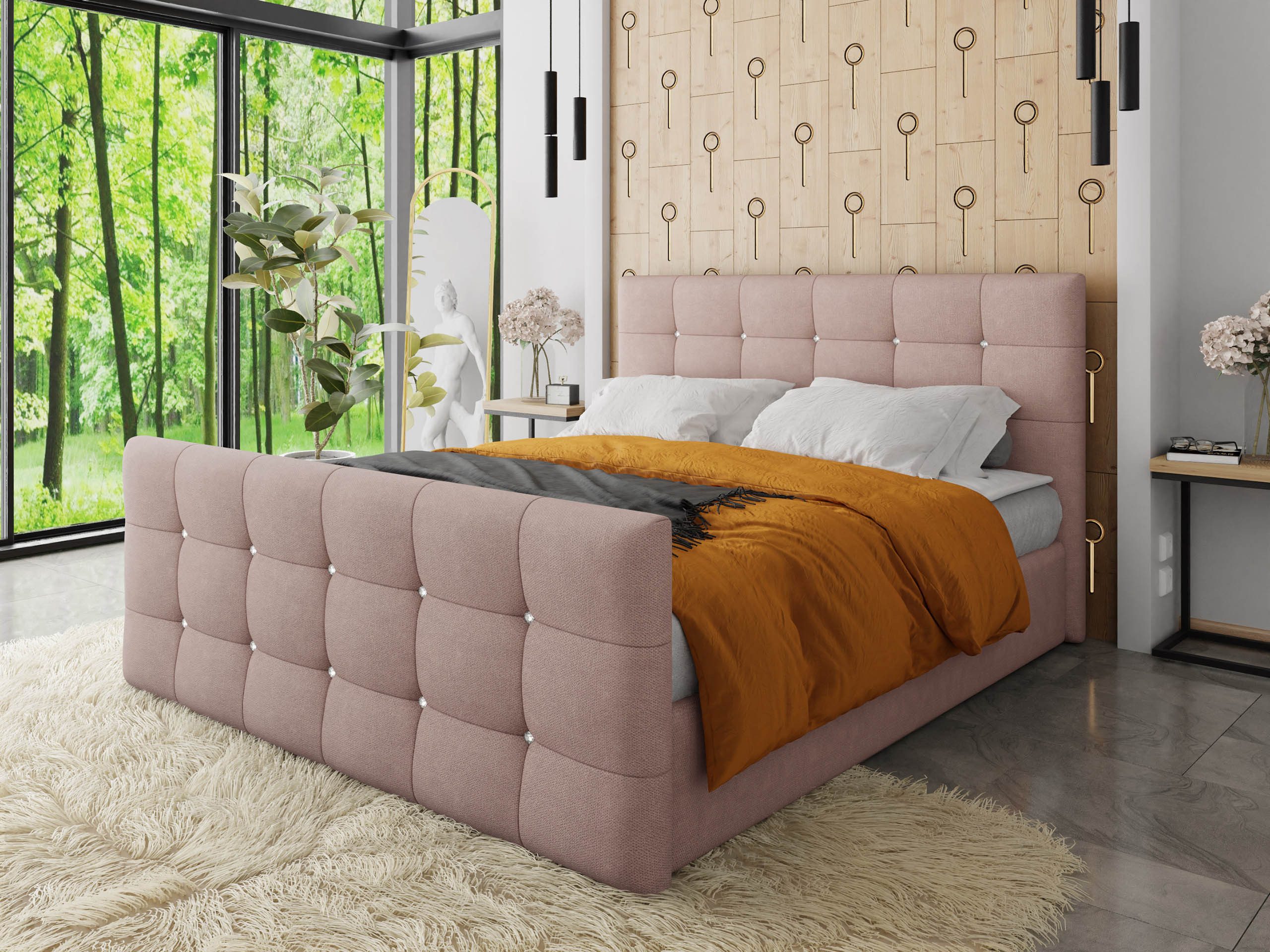 MIRJAN24 Boxspringbett Palus (Matratze und Topper), Continentalbett mit Kopfteil und 2 Bettkästen