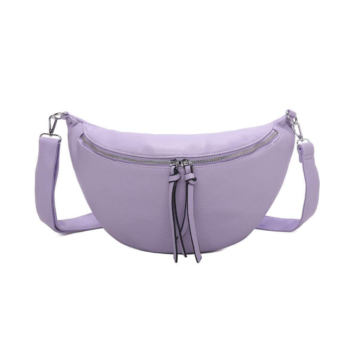 ITALYSHOP24 Schultertasche Damen XXL Tasche CrossBody Body Bag Brusttasche, als CrossOver, Umhängetasche tragbar, Hüfttasche