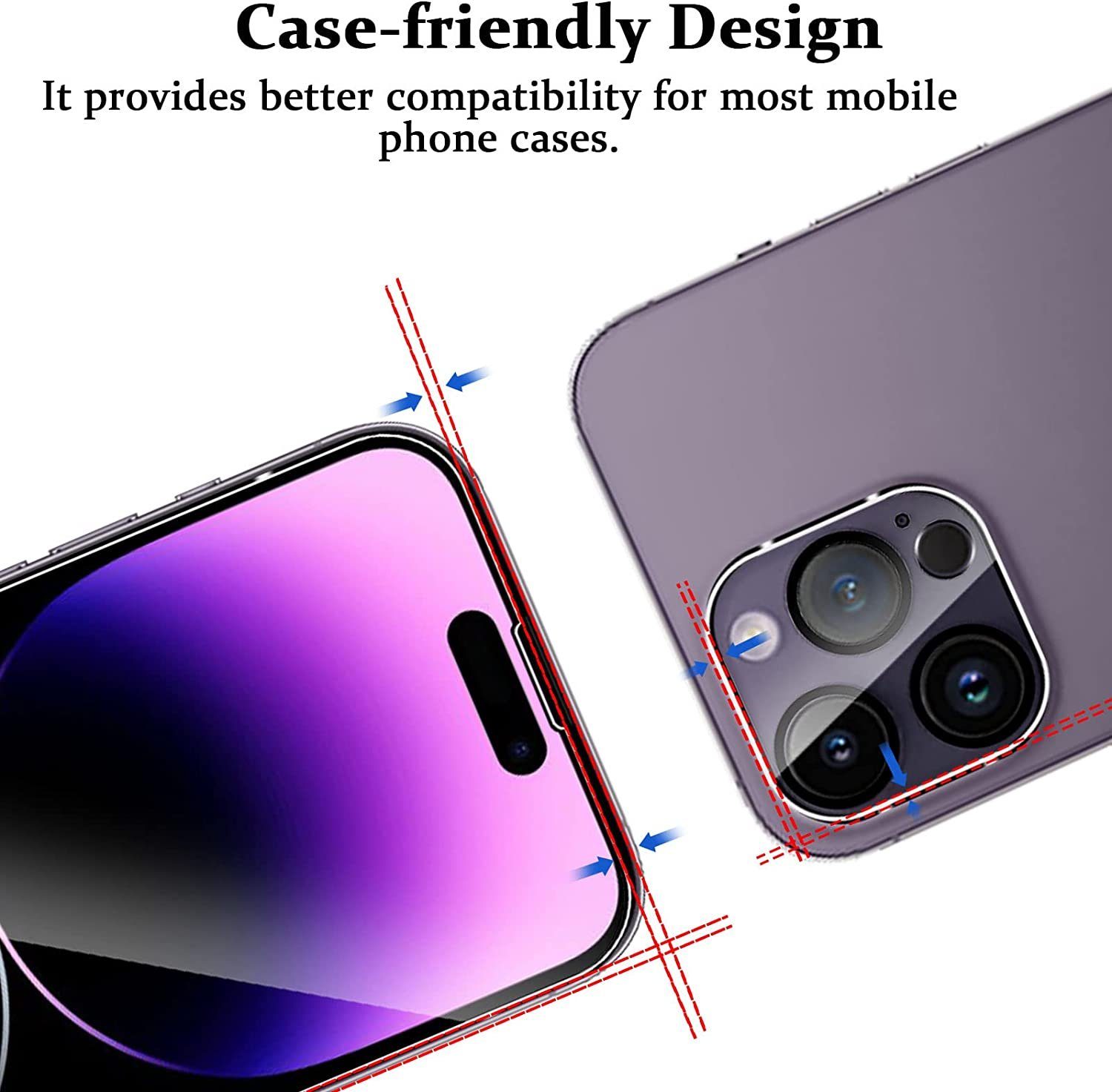 MSM Displayschutzglas 2X Schutzglas (Display + Kamera) für iPhone 14 Pro Max Panzerfolie – Bild 2 von 5