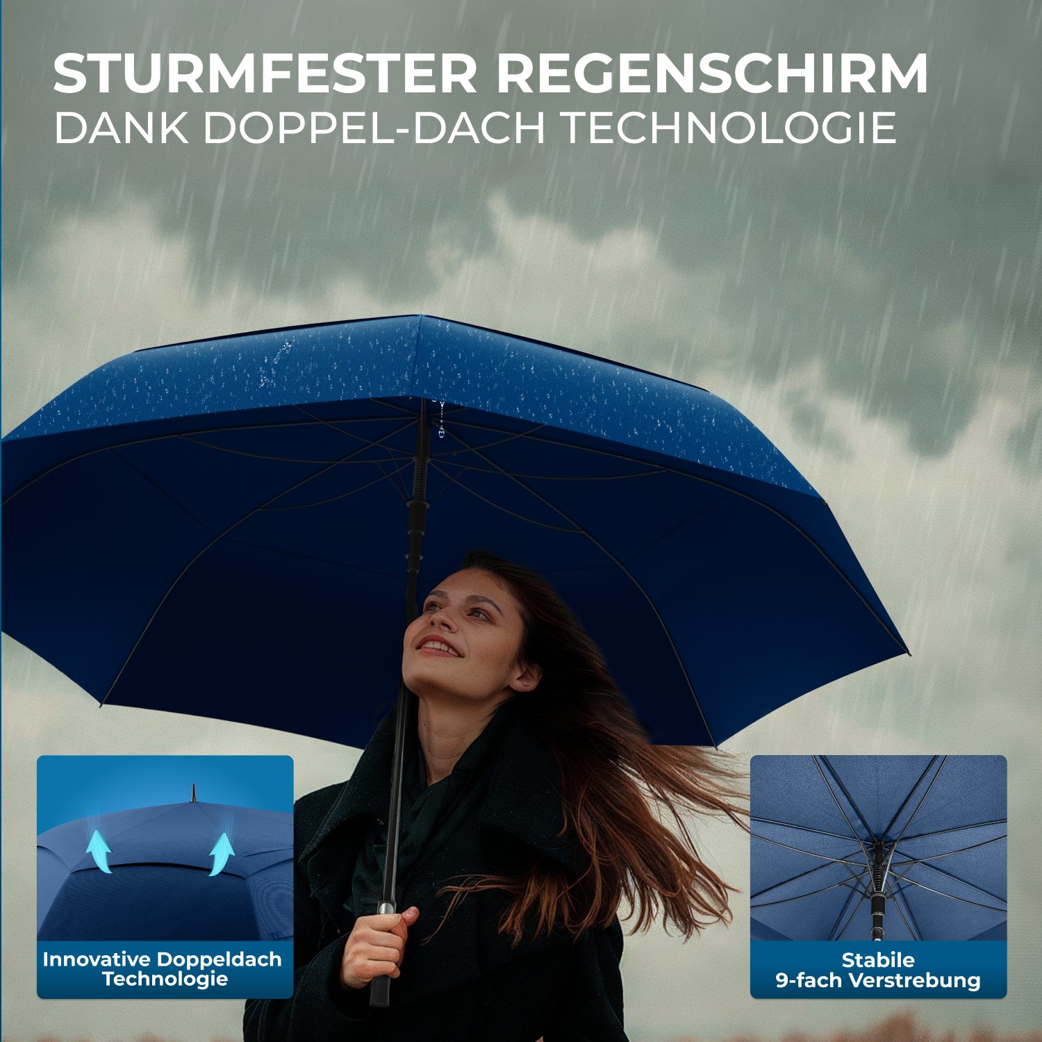 Styngard Golfregenschirm BELFAST, XXL Regenschirm Groß für 2 Personen – Bild 3 von 5