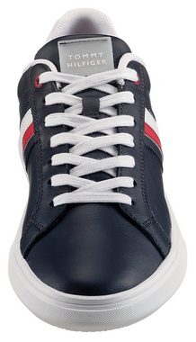 Tommy Hilfiger ESSENTIAL LEATHER CUPSOLE Sneaker mit typischen Streifen, Freizeitschuh, Halbschuh, Schnürschuh
