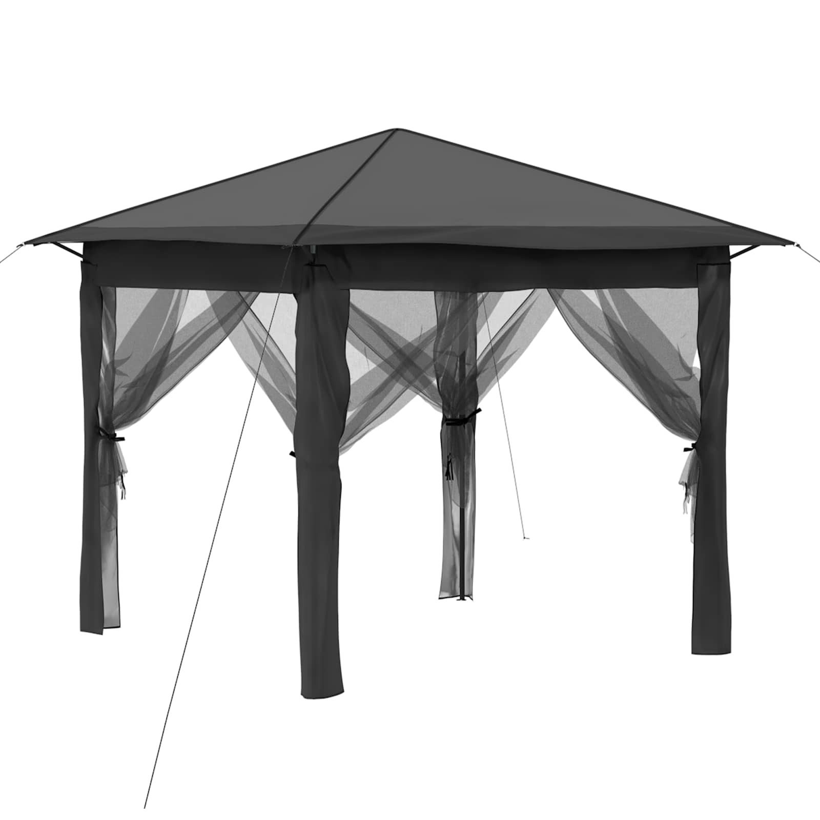 vidaXL Partyzelt Gazebo mit 4 Seitenwänden 2,6 x 2,6 m Hellgrau und Anthrazit