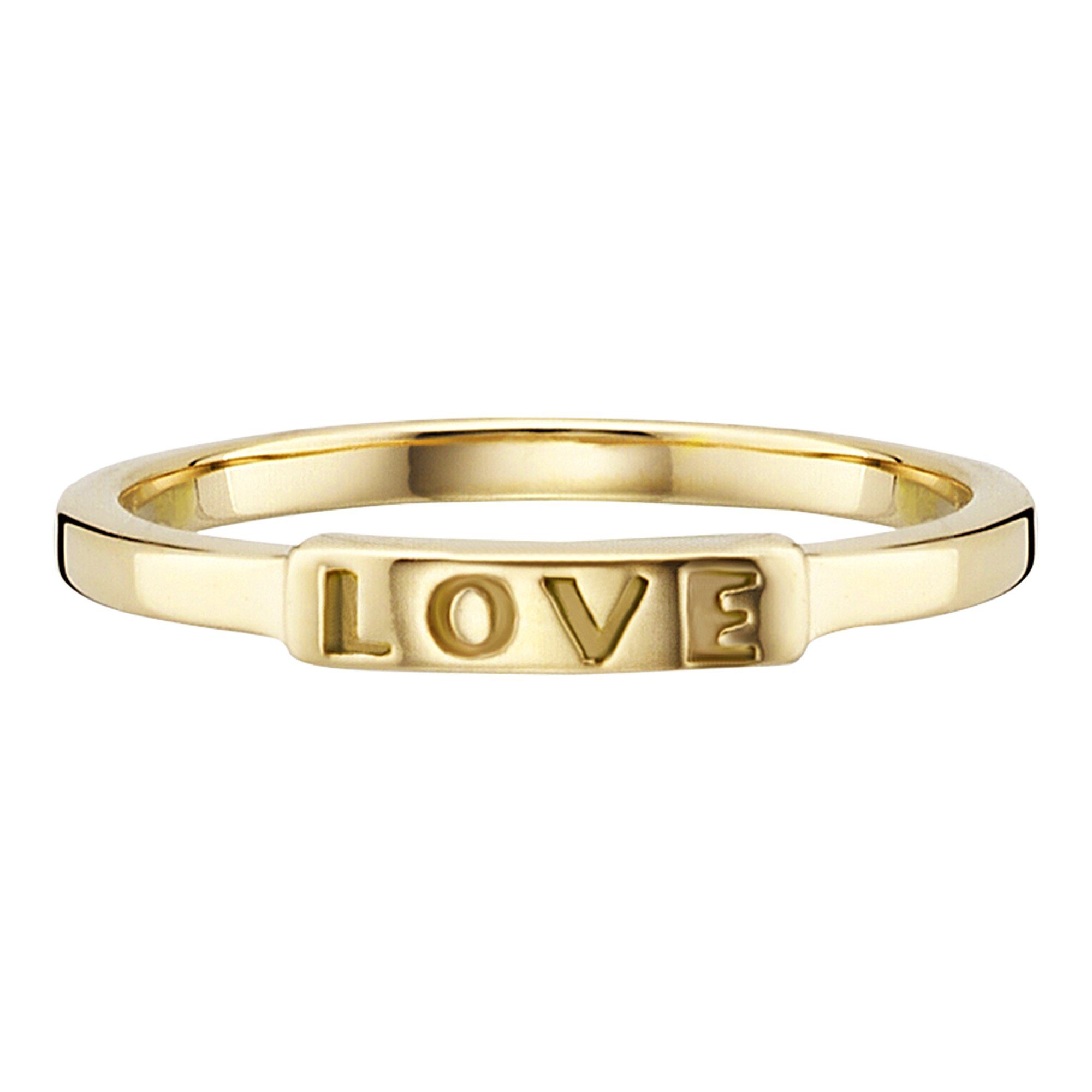 CAÏ Fingerring 925/- Sterling Sillber vergoldet LOVE günstig online kaufen