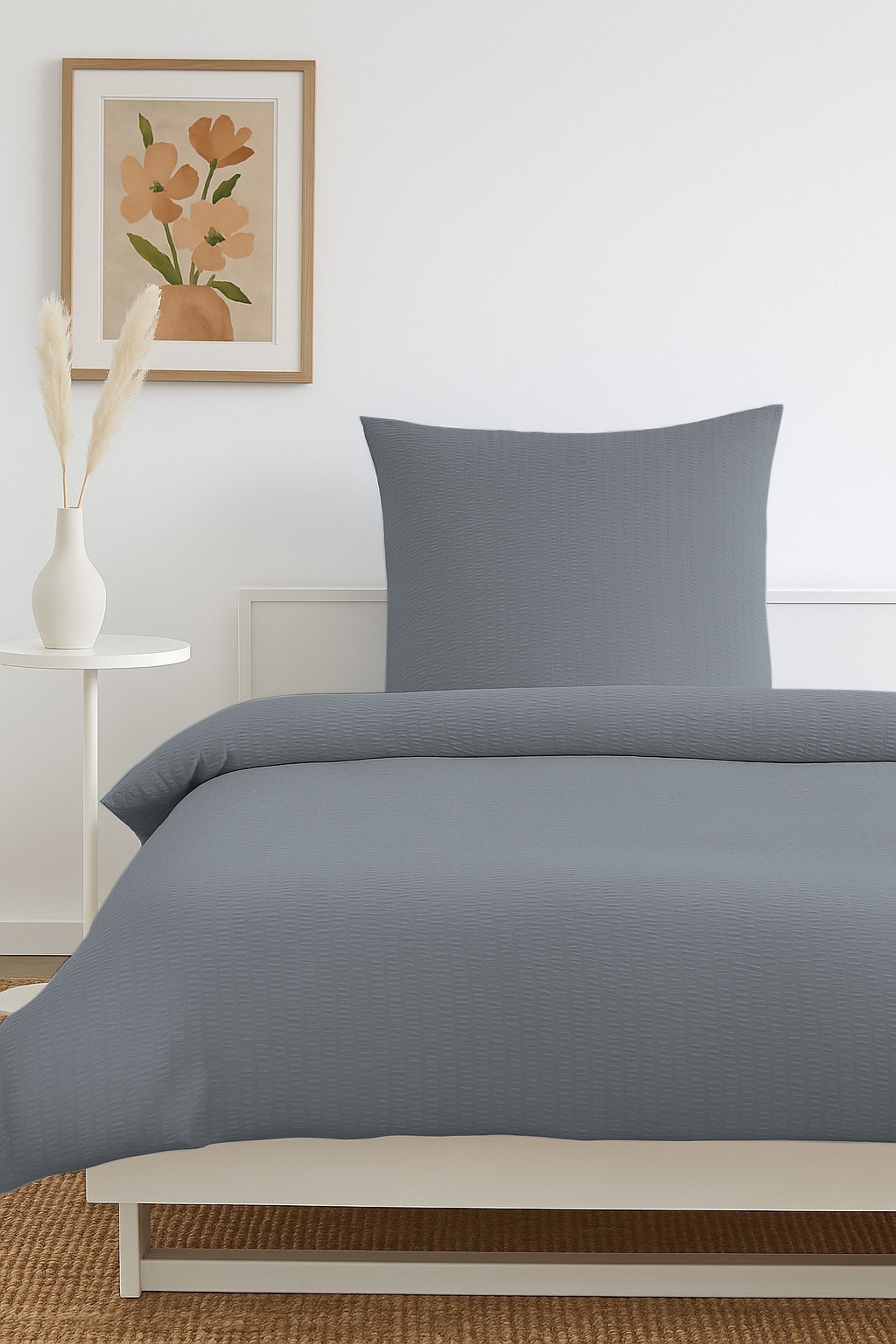 One Home Bettwäsche Seersucker Uni, Seersucker, 4 teilig, Sommer, weich, kü günstig online kaufen