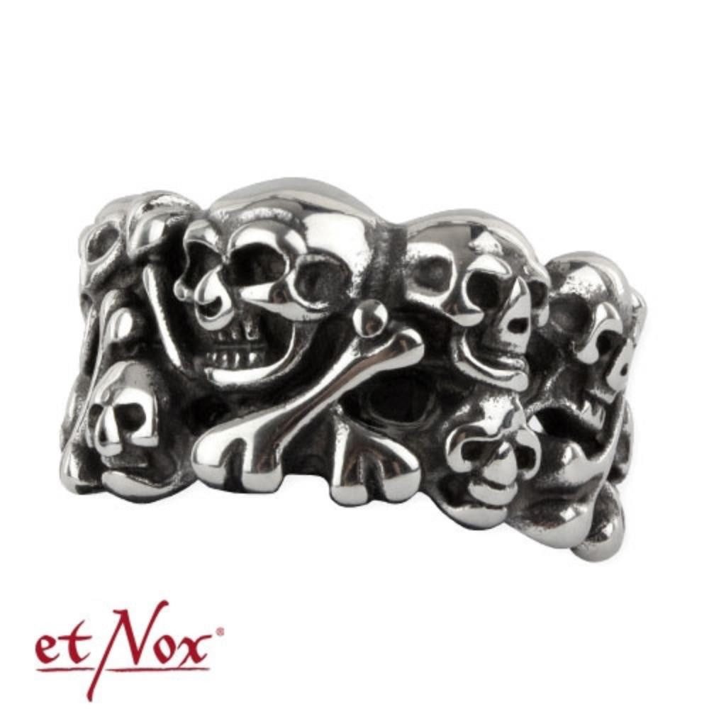 etNox Fingerring Totenkopf Ring Edelstahl etNox „Skulls“