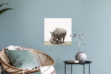 MuchoWow Wandsticker Nashorn - Jungen - Wildtiere - Kinder - Mädchen - Tiere (1 St), Sticker für die Babyzimmer und Kinderzimmer, Wasserabweisend