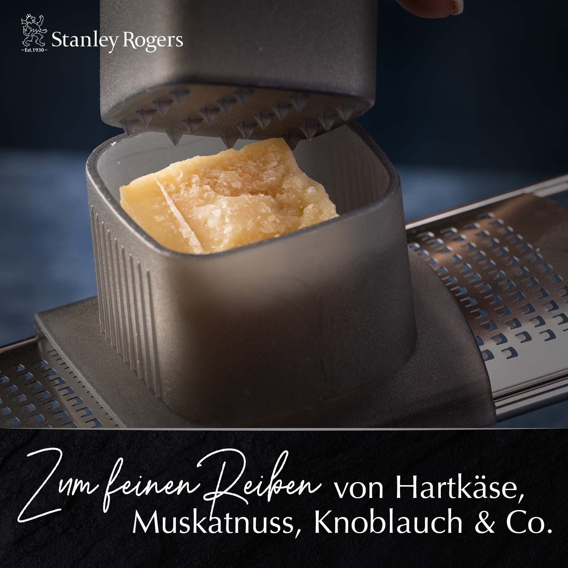 Stanley Rogers Küchenreibe Handreibe fein - Breite Reibefläche, Extra scharfe Edelstahlklingen