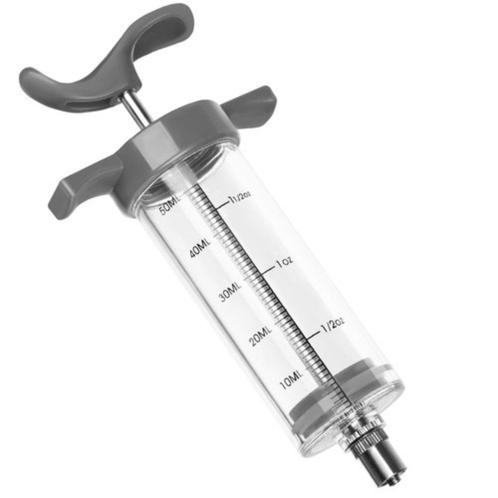 Ruhhy Marinierspritze Fleischinjektor 3 Spitzen, (Spar-Set, 1-St., praktisch langlebig), Wiederverwendbar, eine 50 ml Schinkenspritze – Bild 3 von 5