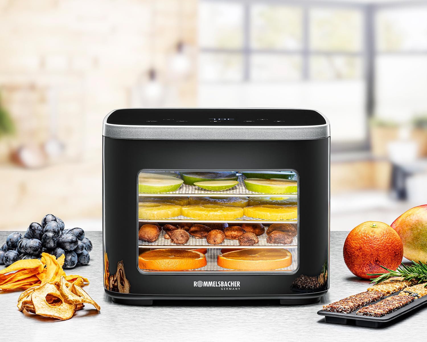 Rommelsbacher Dosenöffner DA 450, Dörrautomat mit Timer und Temperaturregelung