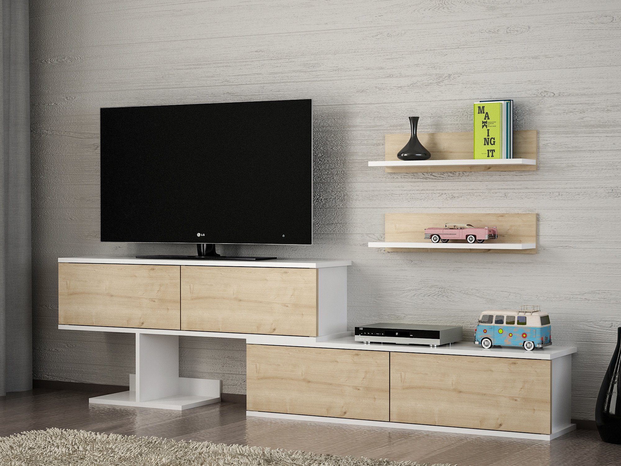 Skye Decor TV-Schrank Schränke, 59x210x29,5 cm, 100% Melaminbeschichtete Partikelplatte