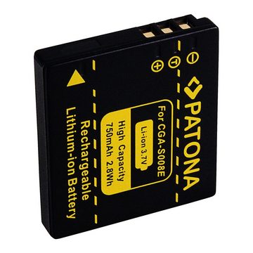 Patona 2x Akku für Panasonic DMC-FX30 Kamera-Akku Ersatzakku 750 mAh (3,7 V, 2 St), FX-30 CGA-S008E DMW-BCE10E DMC-FS20