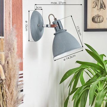 hofstein Wandleuchte »Orroli« Wandlampe aus Metall in Grau-Blau/Weiß, ohne Leuchtmittel, mit verstellbarem Lampenschirm, 1xE14, 40 Watt, Retro-Design