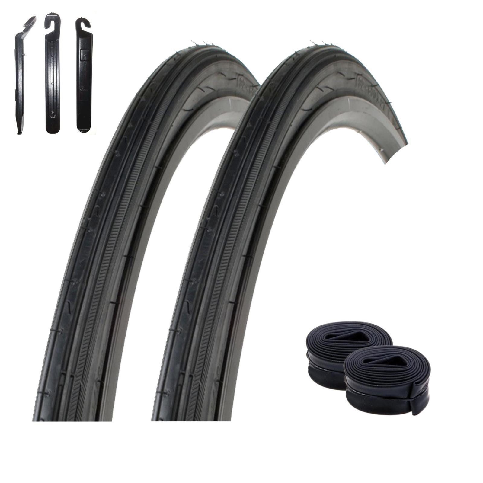 maxxi4you Fahrradreifen 2 x Kenda K-34 27 x 1 1 /4 (32-630) Schwarz + 2 AV inkl. Reifenheber