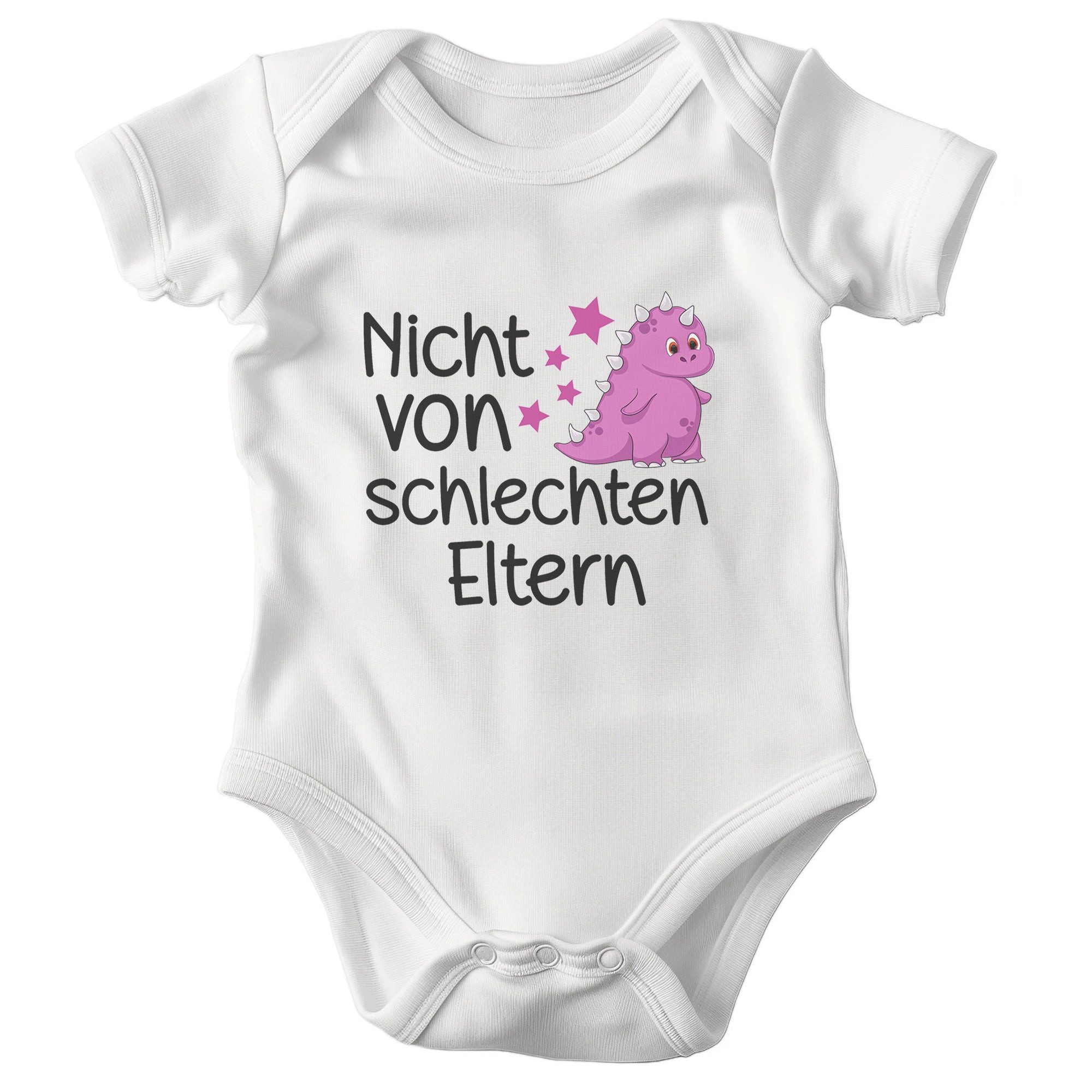 22Feels Kurzarmbody Bio Mädchen Babybody Dino Weiss Strampler Babyparty Geschenk Weich BIO-Baumwolle - In Deutschland Bedruckt - Niedlicher Print