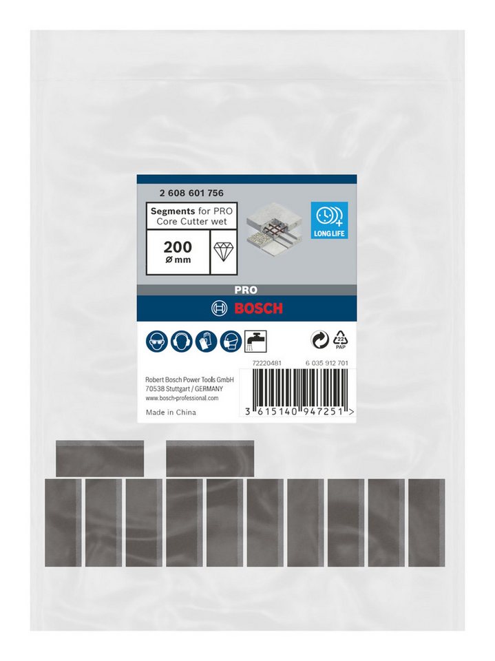 Thumbnail - BOSCH Bohrkrone Pro Core Cutter wet, Diamantnassbohrkrone, 200 x 10 mm, 1 1/4-Zoll-UNC