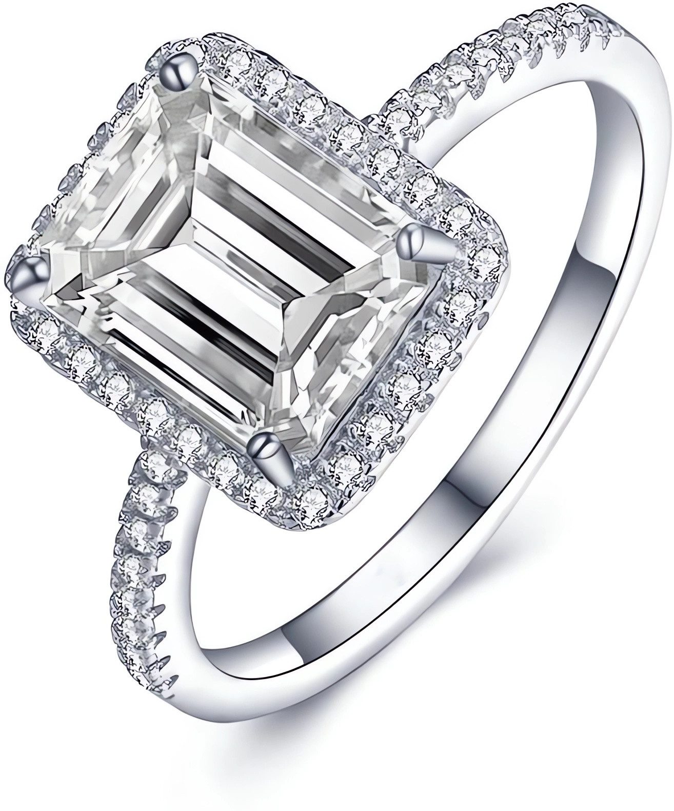 Jumpeak Diamantring Ring Damen 1ct 14K Gold D VVS2 2EX SmaragdSchliff Diamantring, Lab Grown Diamant Ring, Verlobungsring, Jahrestag, Hochzeitsgeschenke