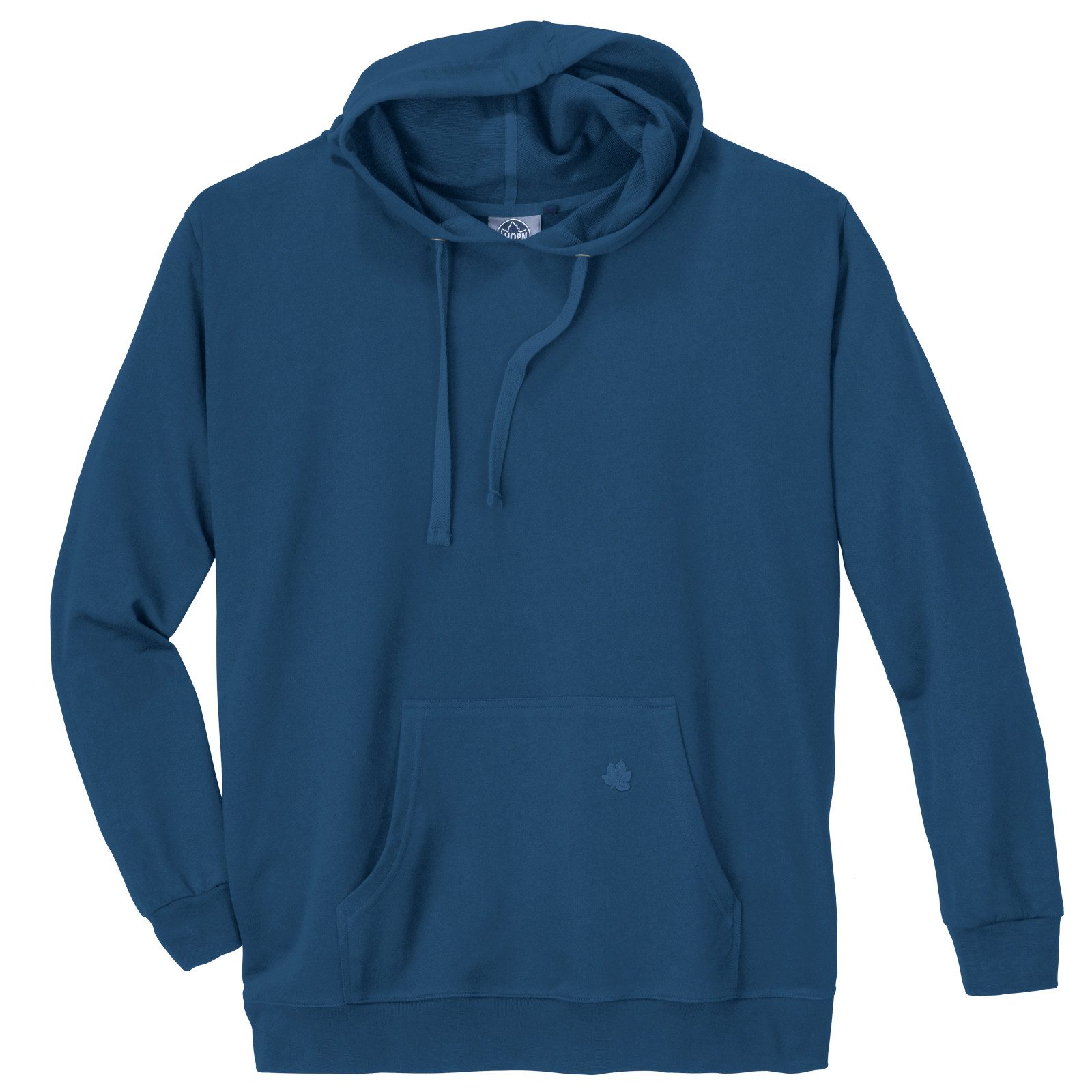 Kapuzensweatshirt Basic Kapuzen-Sweatshirt Ahorn stahlblau Übergröße