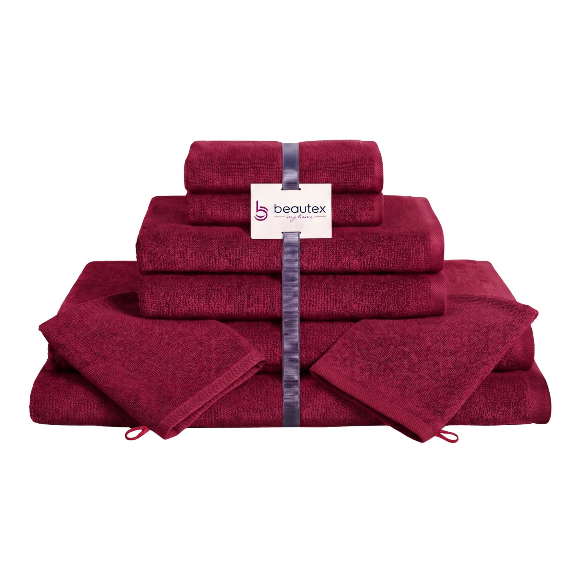Beautex Handtuch Set, Premium Frottier Sets, 100% Baumwolle 550g/m², Multischlaufen-Optik, Frottier, saugstark, weich, flusenfrei, schnelltrocknend, schadstoffgeprüft