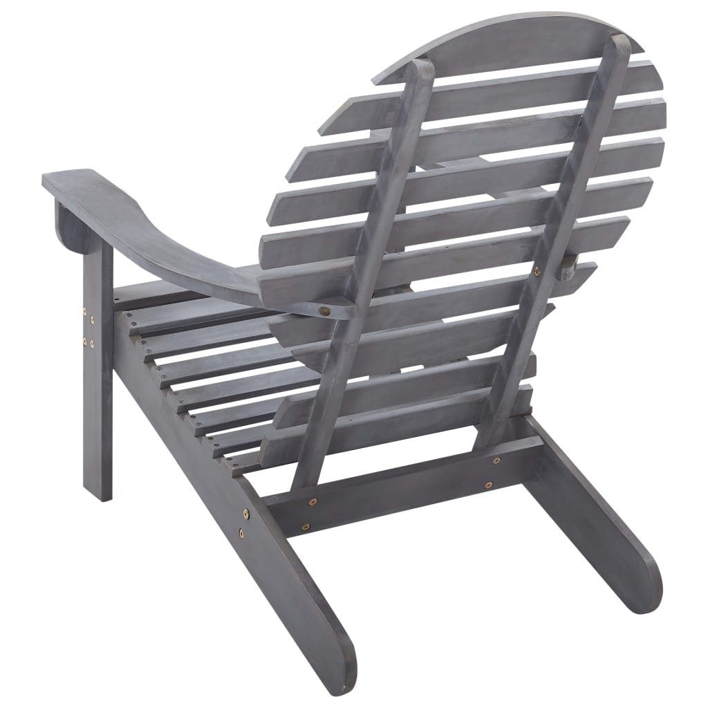 vidaXL Gartenstuhl Adirondack-Stuhl Massivholz Grau (1 St)