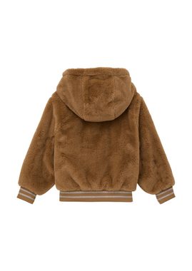 s.Oliver Funktionsjacke Teddyjacke mit Kapuze Kontrast-Details