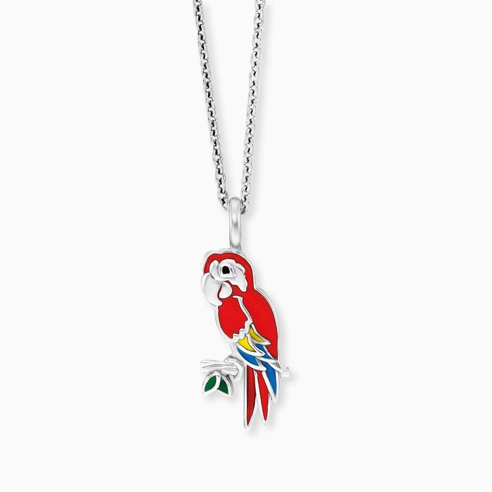 Herzengel Kette mit Anhänger Herzengel Anhänger mit Kette HEN-PARROT Sterling Silber Papagei emaill (1-tlg)